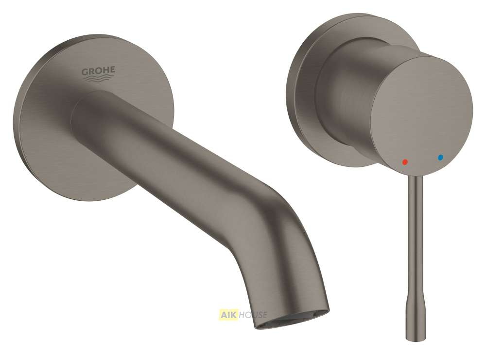 Внешняя часть смесителя для раковины GROHE Essence на 2 отверстия, M-Size, темный графит матовый 19408AL1