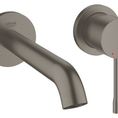 Внешняя часть смесителя для раковины GROHE Essence на 2 отверстия, M-Size, темный графит матовый 19408AL1