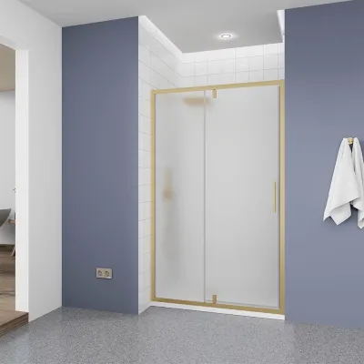 Душевая дверь Veconi Ottimo P20 G, 1000x1900, золото брашинг, стекло матовое, OP20G-100-07-C9 [Копия от 26.06.2026 14:26:58]